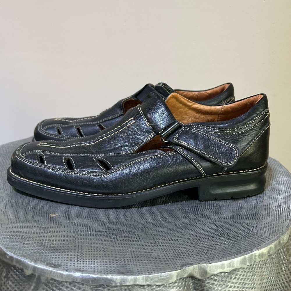 Bostonian ~ Men’s 8.5 Black Leather Fisherman Anatomic Gel Slip-On Shoes